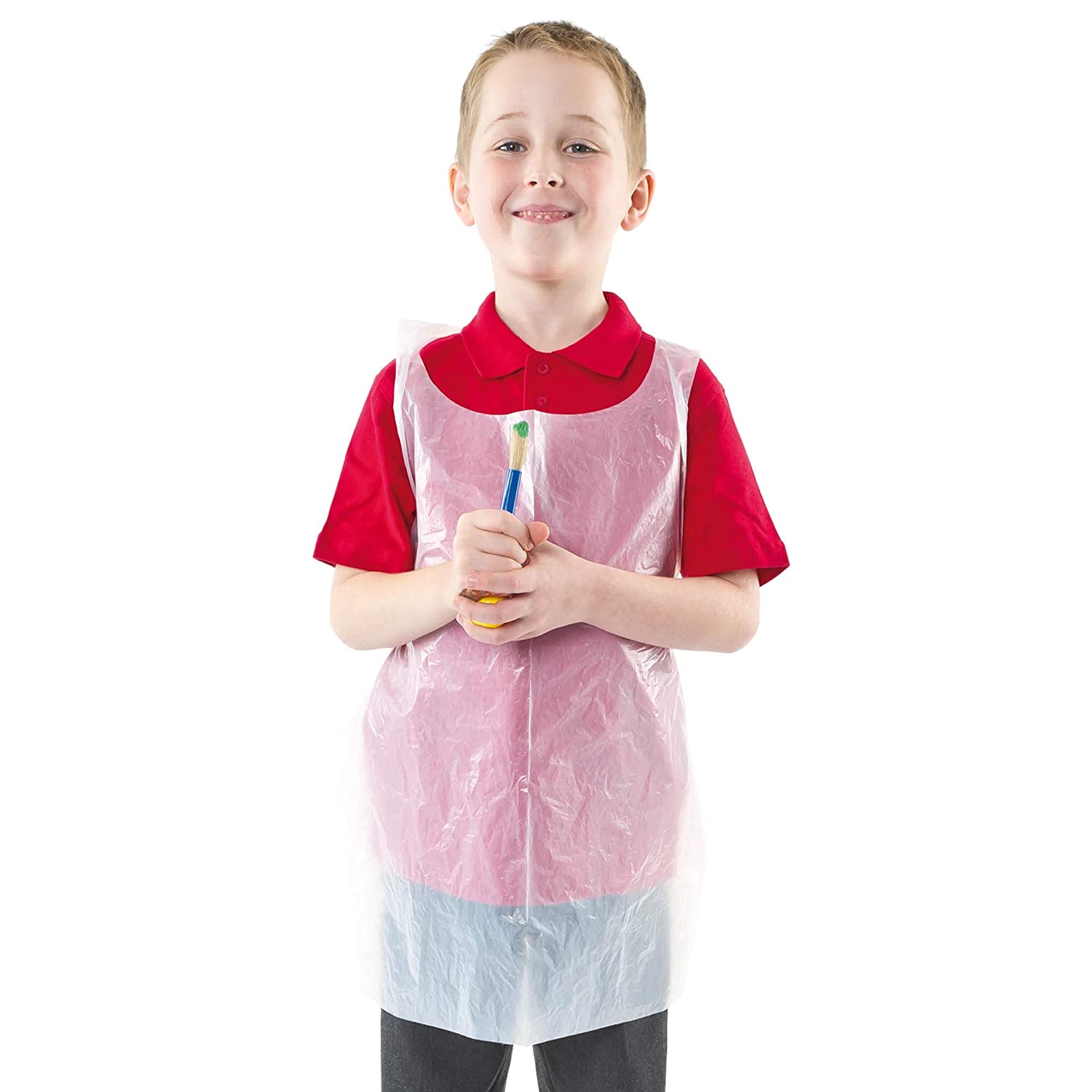 Baker Ross EV596 Disposable Aprons (Pack of 50) Kids Halter Neck and ...