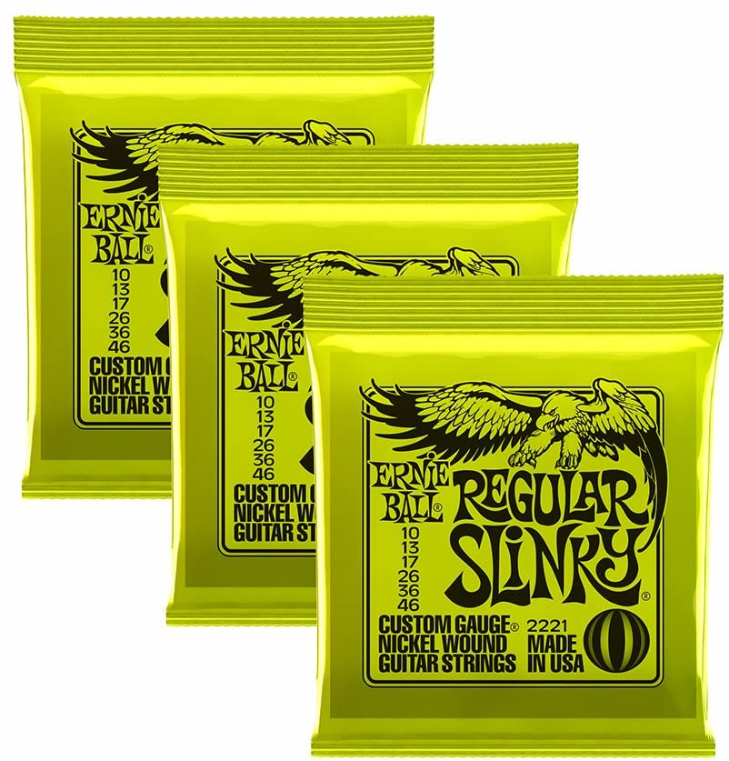 Ernie Ball Regular Slinky 3-set Bundle, Regular 10-46