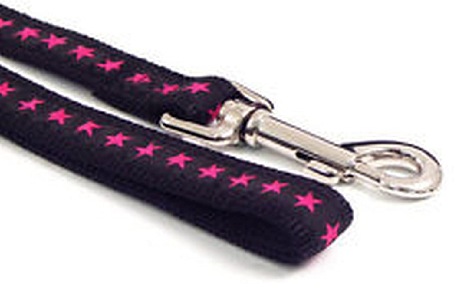 Rosewood Wag-n-Walk Lead Star, 3/4-inch, Black/ Hot Pink, Black/Pink