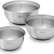 Brabantia 363900 Mixing Bowl Set, 1 L, 1.6 L and 3 L - Matt Steel