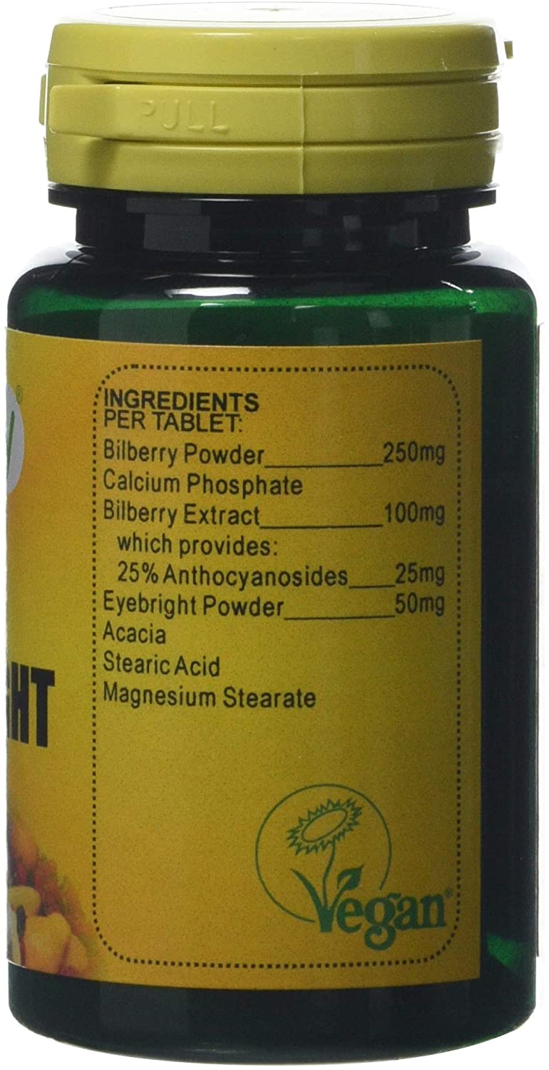 Veganicity Bilberry with Eyebright : Eye Health Plant Supplement : 30 Vtabs, in a Planet-Friendly 99% Recycled Pot - Image 2