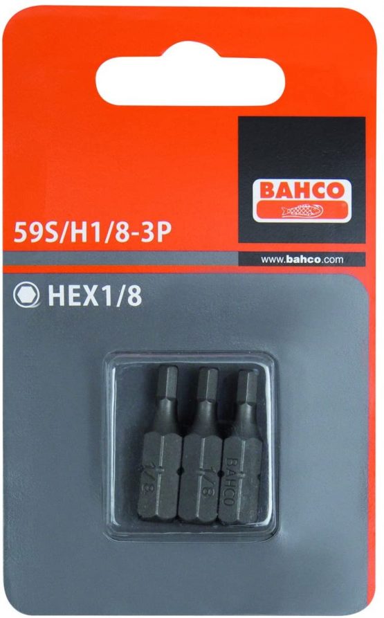 BAHCO BH59S/H1/8-3P 3XBITS HEX1/8 25MM 1/4 Stand