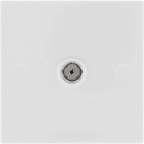 BG Electrical 960-0J Single Co-Axial Socket, White Moulded, Square Edge