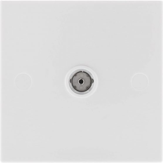 BG Electrical 960-0J Single Co-Axial Socket, White Moulded, Square Edge