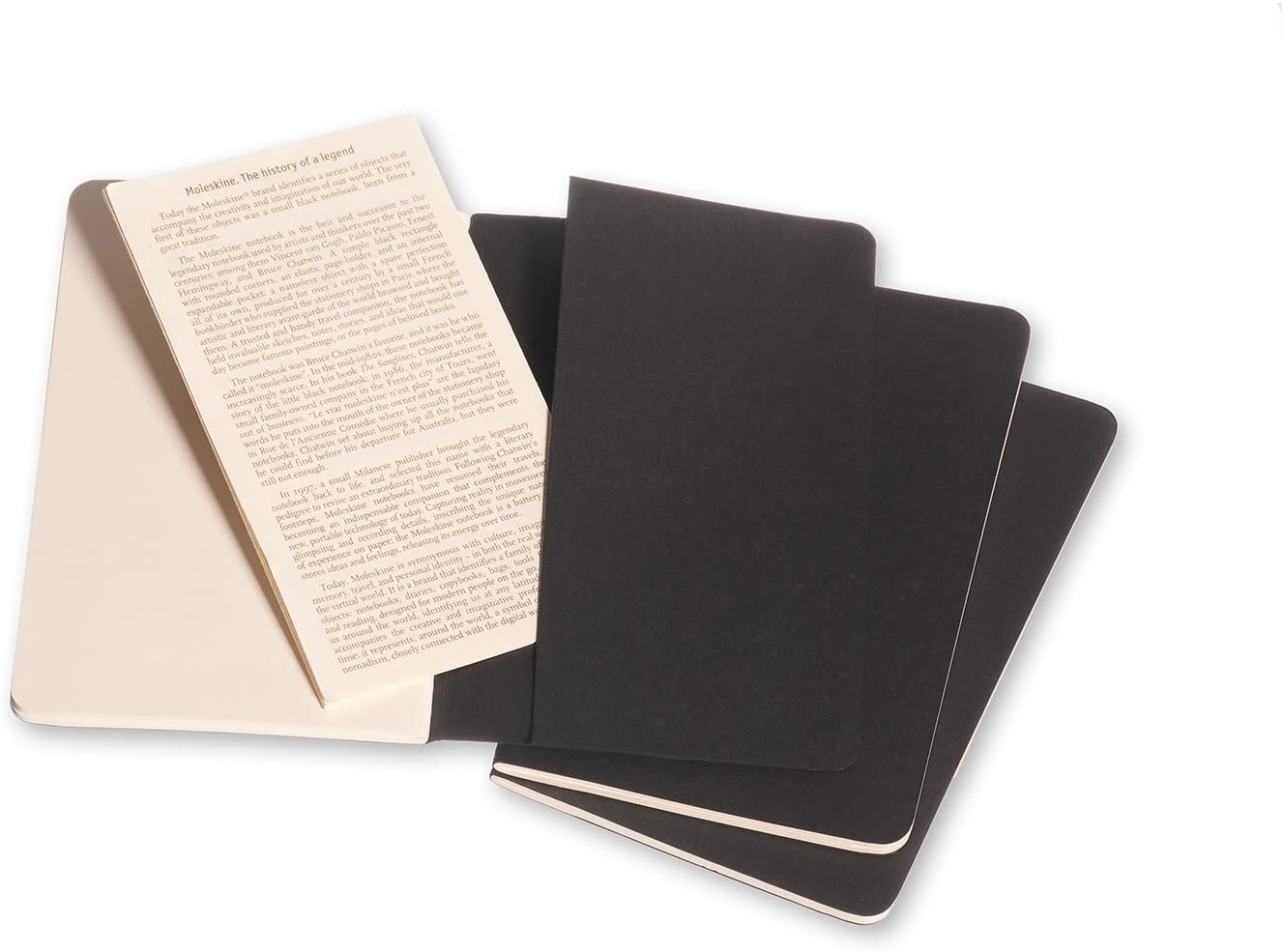 Moleskine S04916 Cahier Notebook- Set of 3- Plain- Pocket- Black, (QP313) - Image 3