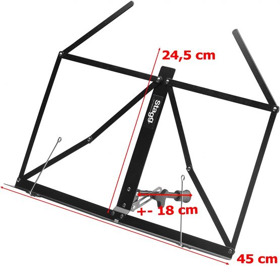 Stagg MUS-A1 BK Desktop Folding Music Stand, Black - Image 2