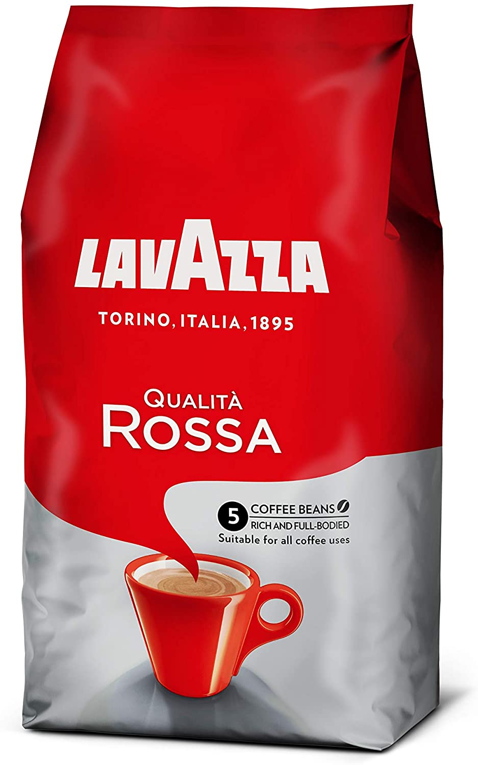 Lavazza, Qualità Rossa, Coffee Beans, Arabica and Robusta, Intensity 5/10, Medium Roasting, 1 Kg, 1 kg (Pack of 1) - Image 3