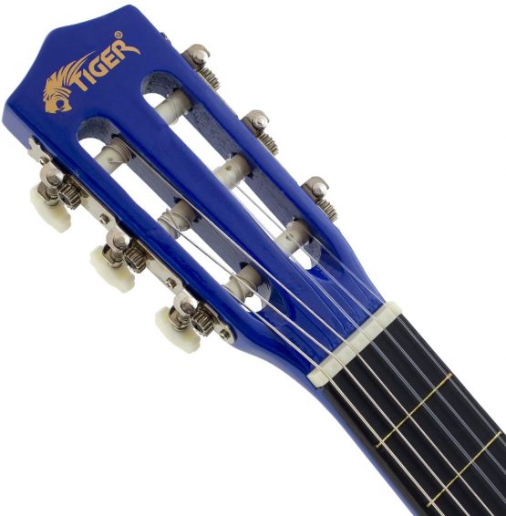 Tiger Beginner 1/2 size Classical Spanish Blue Guitar Pack - Image 3