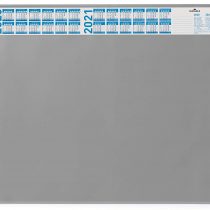 Durable Desk Mat with Annual Calendar Grey | 65 x 52cm | Pack of 1 | Anti-Glare Transparent Overlay Included | Ideal for Offices and Home Offices