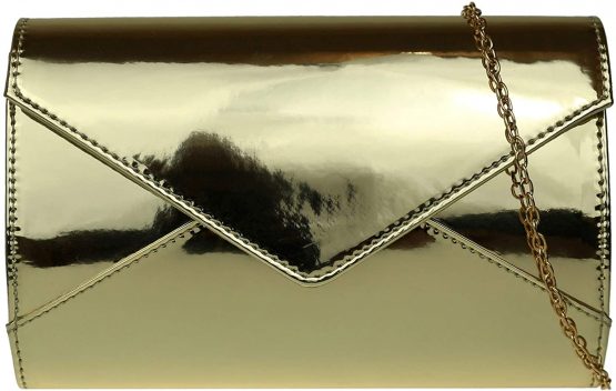 Girly HandBags Plain Glossy Clutch Bag