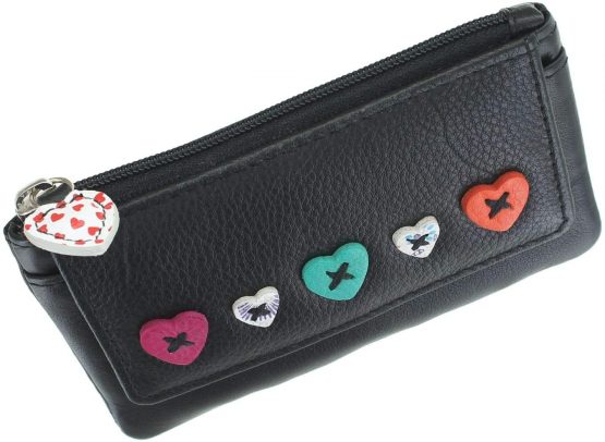 Mala Leather Lucy Collection Zip Top Coin Purse with Keyring & Pocket, RFID Protection 468_30 Black - Image 2