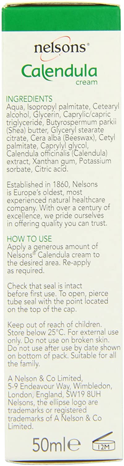 Nelsons Calendula Cream (50ml), Gentle Moisturiser for Face Hands Body for Soothing and Hydrating Dry Rough Skin, Non-Greasy - Image 4