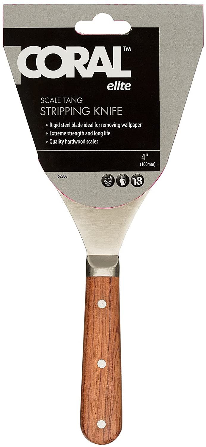Coral 52803 Elite Scale Tang Stripping Knife with a Stainless Steel Scraper Blade for Wallpaper 4 inch, Wood, Stripping 4" - Image 3