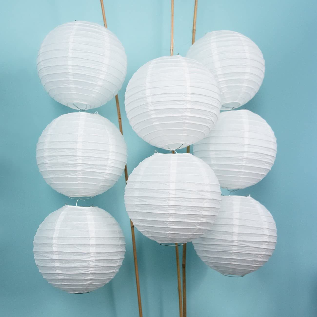 Tmade 12 Pack 12" White Paper Lanterns for Birthday Wedding Party Garden Home Decoration, 12 Pack White Lanterns, 12 inch(30cm) - Image 4