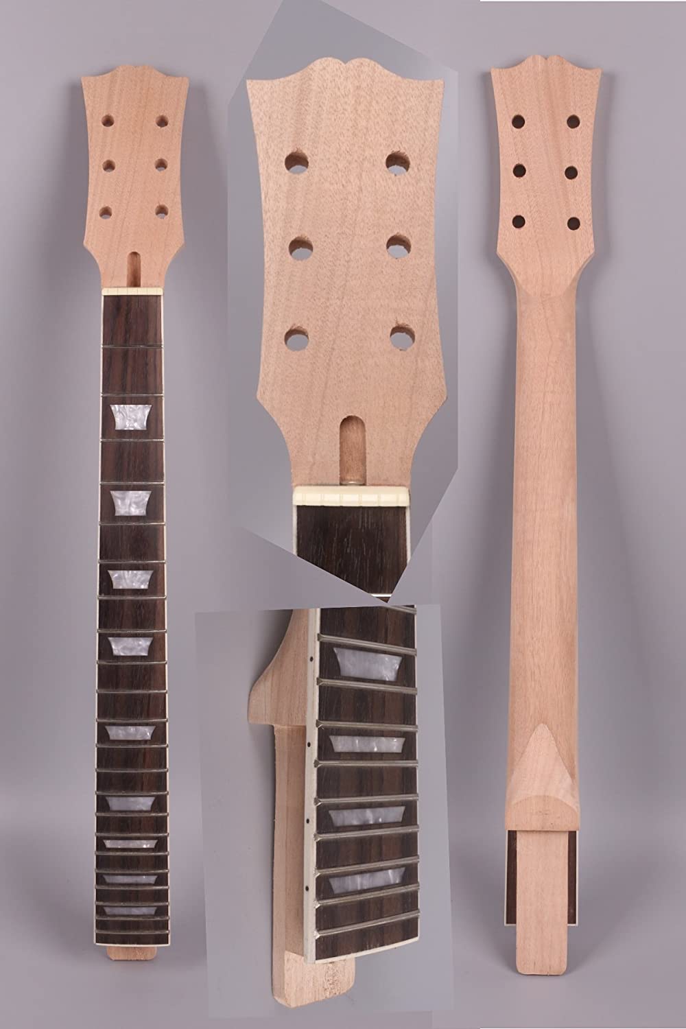 Yinfente Electric Guitar Neck 22 Fret 24.75 Inch Mahoghhany Neck Rosewood Fretboard trapezoidal inlay Set in Heel