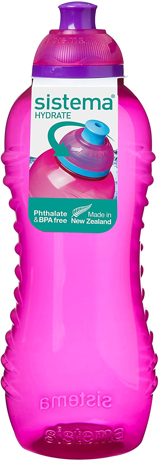 Sistema 802-0117 Hydrate Twist 'n' Sip Water Bottle, 460 ml - Pink