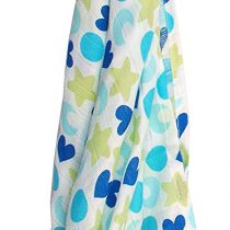 Ti TIN - Baby Muslin, 125x125 cm | Muslin Scarf, Light and Soft Bamboo Fibre, Gauze Cloth Versatile, as Blanket, swaddling Blanket, Neckerchief/Bandanna, Burp Cloth etc, Hearts-Moon-Star Design,Green