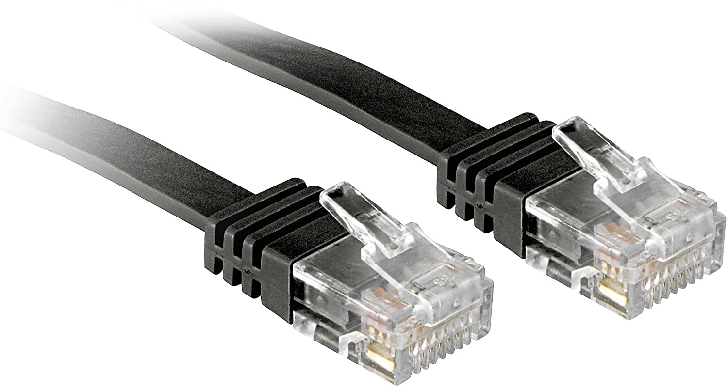 Lindy - Cat.6 Flachband-Patchkabel ungeschirmt, schwarz, 10m, black, 10.00 m