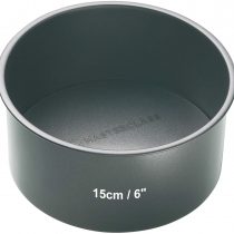 MasterClass KCMCHB48 15 cm Deep Cake Tin with PFOA Free Non Stick and Loose Bottom, 1 mm Carbon Steel, 6 Inch Small Round Pan , Grey