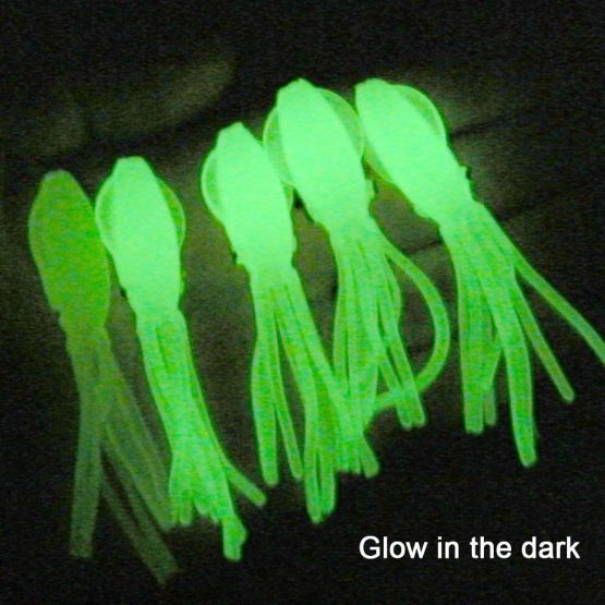 THKFISH Glow Squid Lure Soft Bait Fishing Lures Saltwater Freshwater Sea Luminous Octopus Skirt Fishing Lures For Bass Pike Trout 4g 7.5cm 15Pcs - Image 2