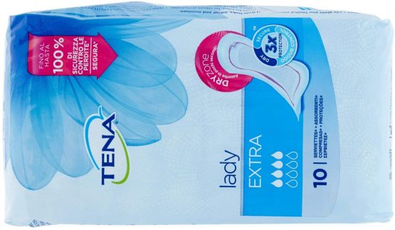TENA Lady Extra Towels - 6 x Packs of 10 ( 60 Towels ) - Image 3