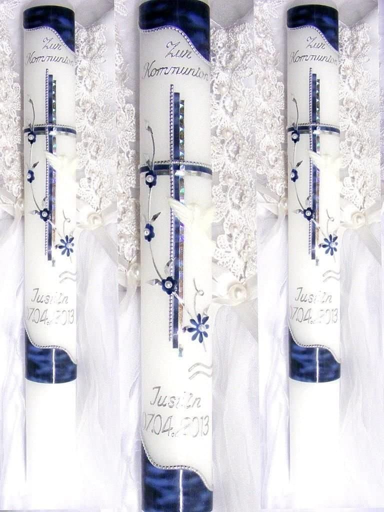 Christening candle, communion candle, young girl 400/40 mm VT- 30, including accessories for self-labelling
