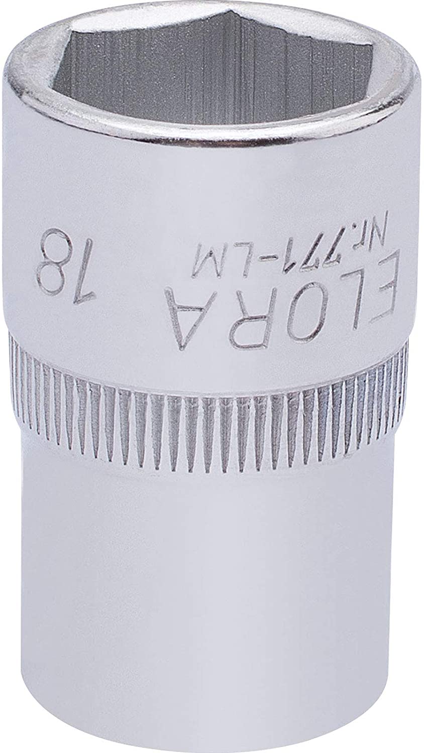 Draper 15307 Elora Hexagon Socket, 18mm diameter , 1/2" Square Drive, Multi