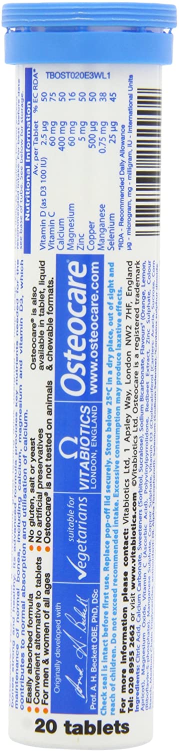 Osteocare Fizz Calcium Magnesium Vitamin D Selenium Effervescent Tablets - 20 Count (Pack of 1), White - Image 4
