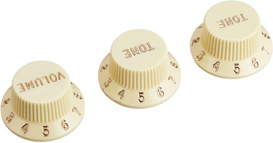 Fender Stratocaster Pot Knobs (Volume/Tone/Tone), aged white,0991369000 - Image 2