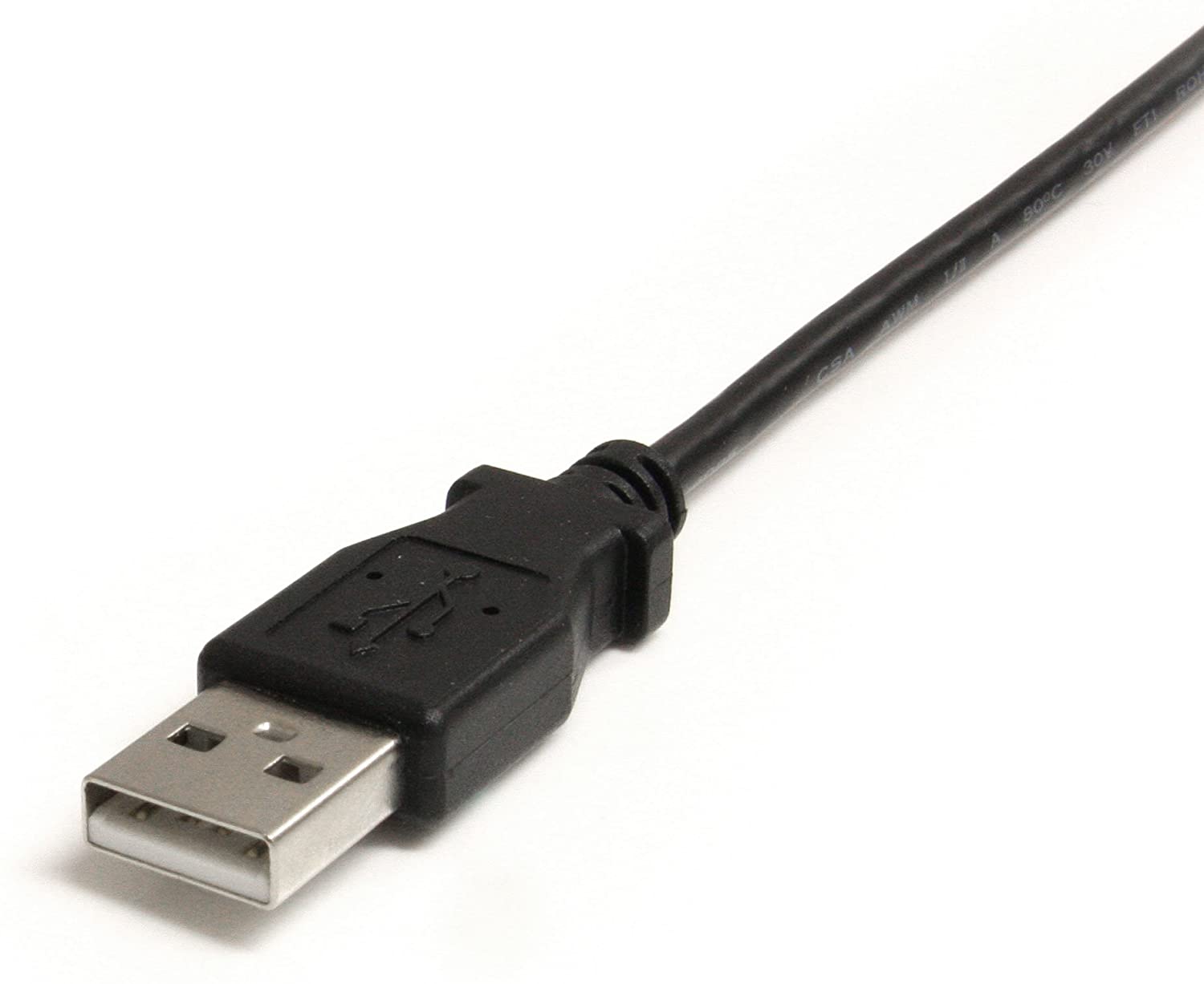 StarTech.com 3 ft. (0.9 m) Right Angle USB to Mini USB Cable - USB 2.0 A to Right Angle Mini B - Black - Mini USB Cable (USB2HABM3RA) - Image 3