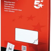 5 Star Addressing Labels Laser 24 per Sheet 64x34mm White [2400 Labels]