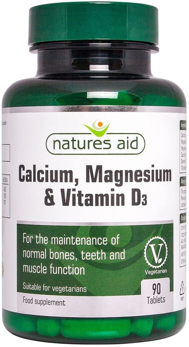 Natures Aid Calcium Magnesium & Vitamin D3, Supports Bones Teeth Muscle Function & Immunity Supplement