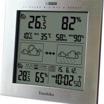 Youshiko Wireless Weather Station with Radio Controlled Clock (UK Version), Indoor Outdoor Temperature Thermometer, Humidity, Date & Frost Alarm, Maximum & Minimum with 24 Hour Auto Reset