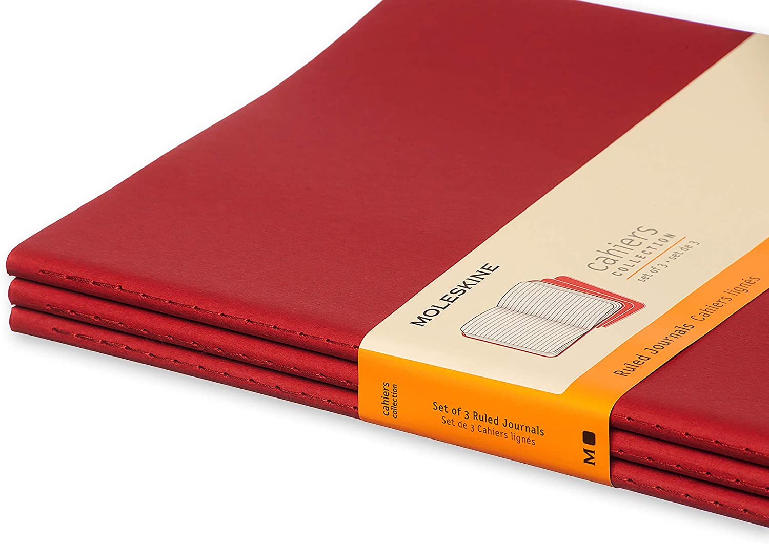 Moleskine Ruled Cahier: Extra Large ( Srl) book, Cranberry Red, XLarge - Image 3