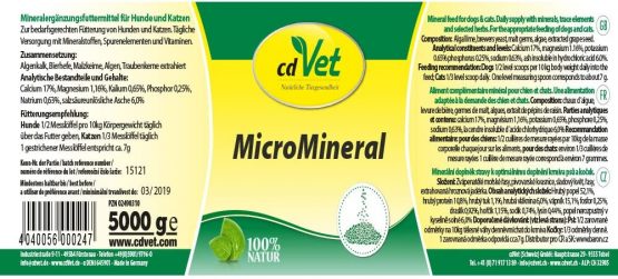 cdVet Naturprodukte MicroMineral Hund & Katze 5 kg - natural micronutrient supply - relief detoxification organs - mineral balance - metabolism - coat - vitamin protection - - Image 2