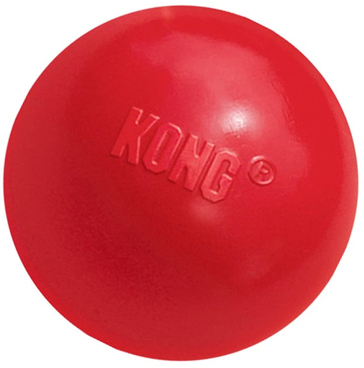 KONG Ball with Hole - Dog Fetch Toy - Classic Rubber Ball for Training and Playtime - for Small Dogs Red