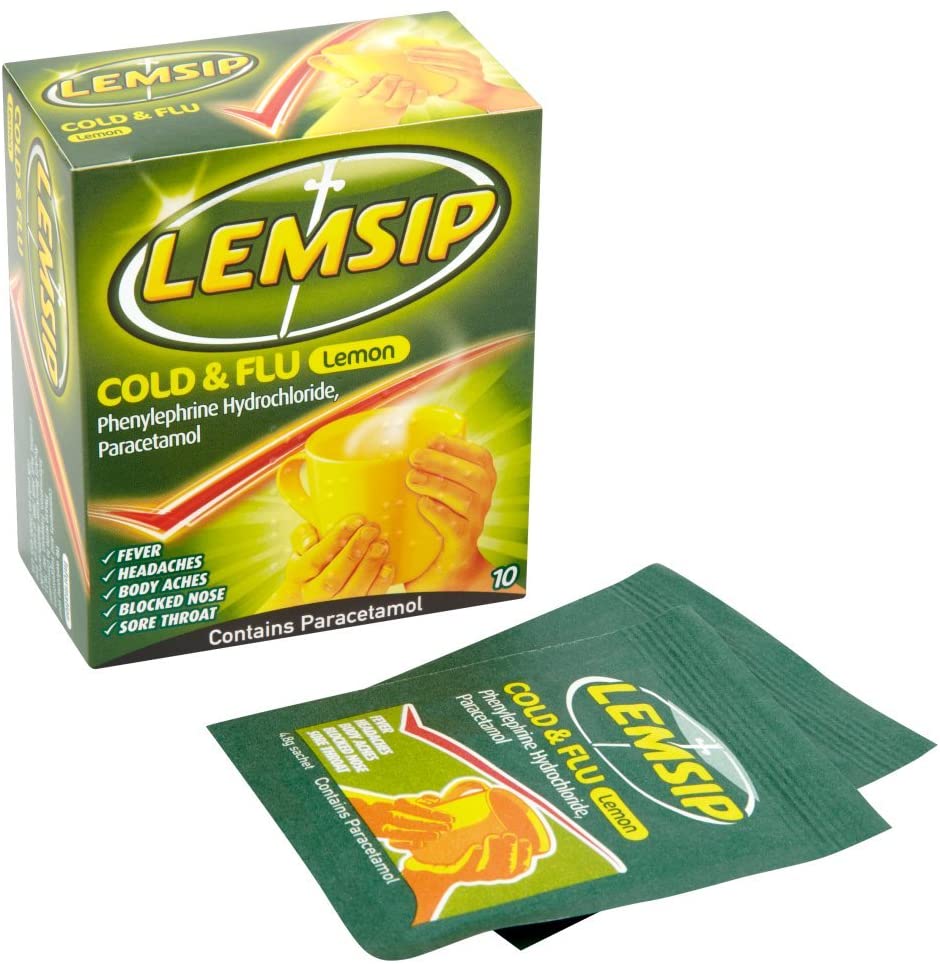 Lemsip Cold and Flu Sachets, Lemon, 10 Total, Paracetamol, Cold and Flu Relief, Headache, Blocked Nose Relief - Image 2