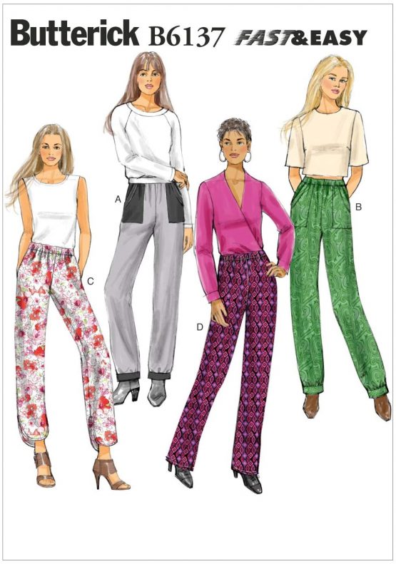 Butterick Patterns 6137 E5,Misses Pants,Sizes 14-16-18-20-22