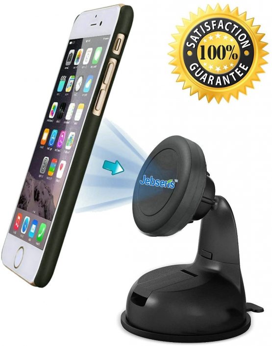 JEBSENS Car Phone Holder CM03 New Magnetic Cradle-less Car Mount Phone Holder Windshield Dashboard Mount, Compatible With All Smartphones - Super Strong Magnetic Grip …