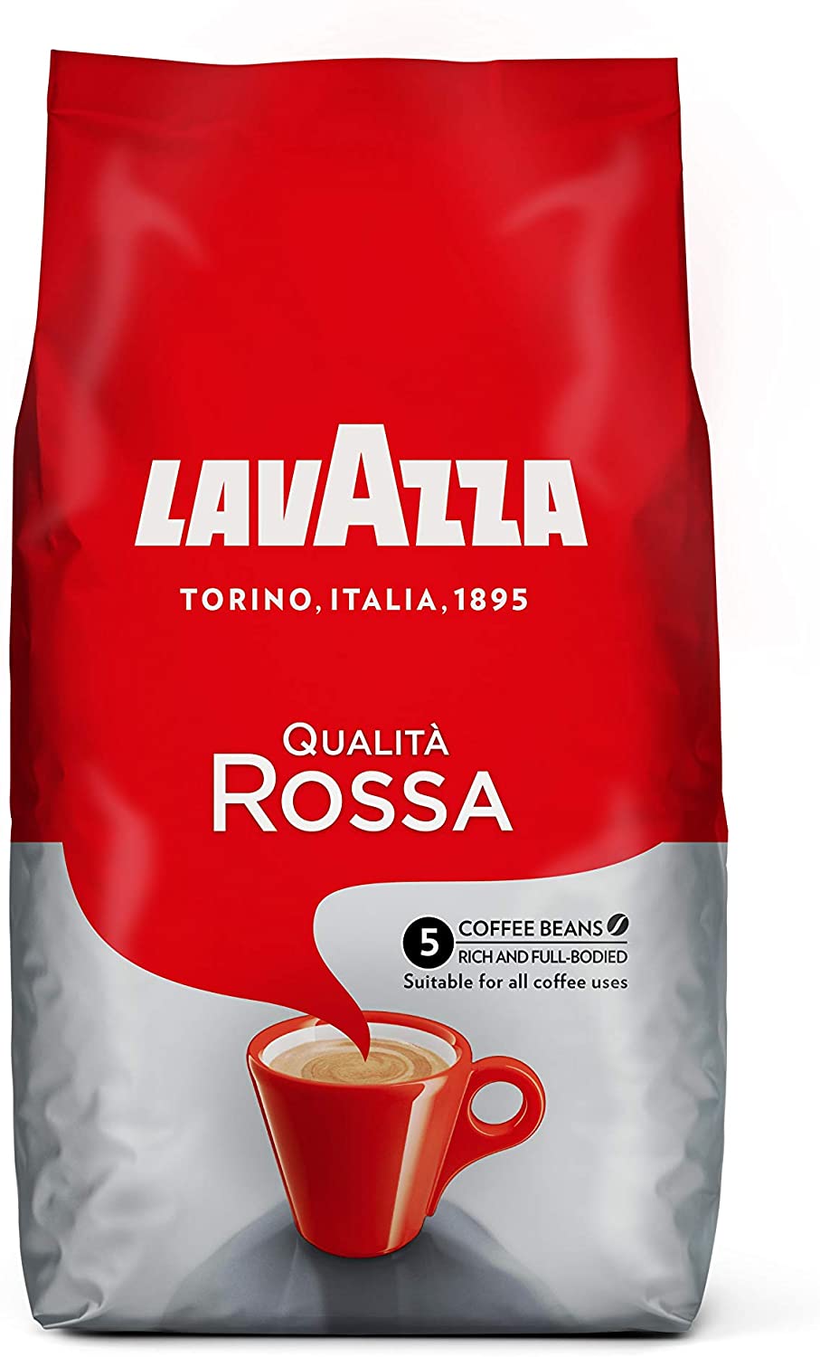 Lavazza, Qualità Rossa, Coffee Beans, Arabica and Robusta, Intensity 5/10, Medium Roasting, 1 Kg, 1 kg (Pack of 1) - Image 2
