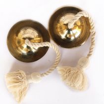 De Kulture Works™ Brass Manjira Handmade Percussion Instrument Hand Cymbals Brass Manjira Hand Cymbal Manjeera Handheld Percussion Cymbal Pair