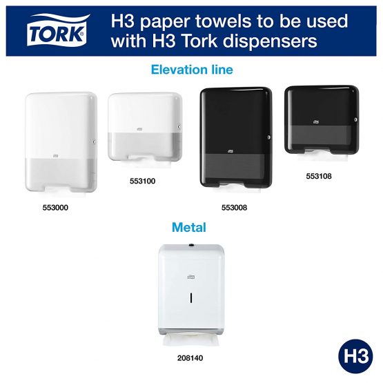 Tork Green Singlefold Hand Towels 290135 - H3 Universal Folded Paper Towels for Singlefold Dispenser - Economic, 1-Ply, Green - 20 x 200 Sheets - Image 3