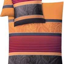 Kleine Wolke"Cambridge” Bed Linen Set, mako satin, chili, 135 x 200 cm