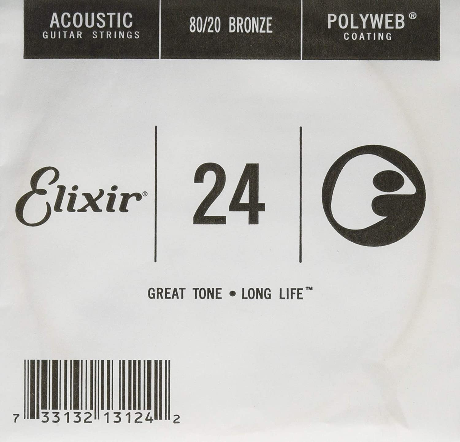 Elixir 13124 Strings Acoustic Guitar String Polyweb Coating .024