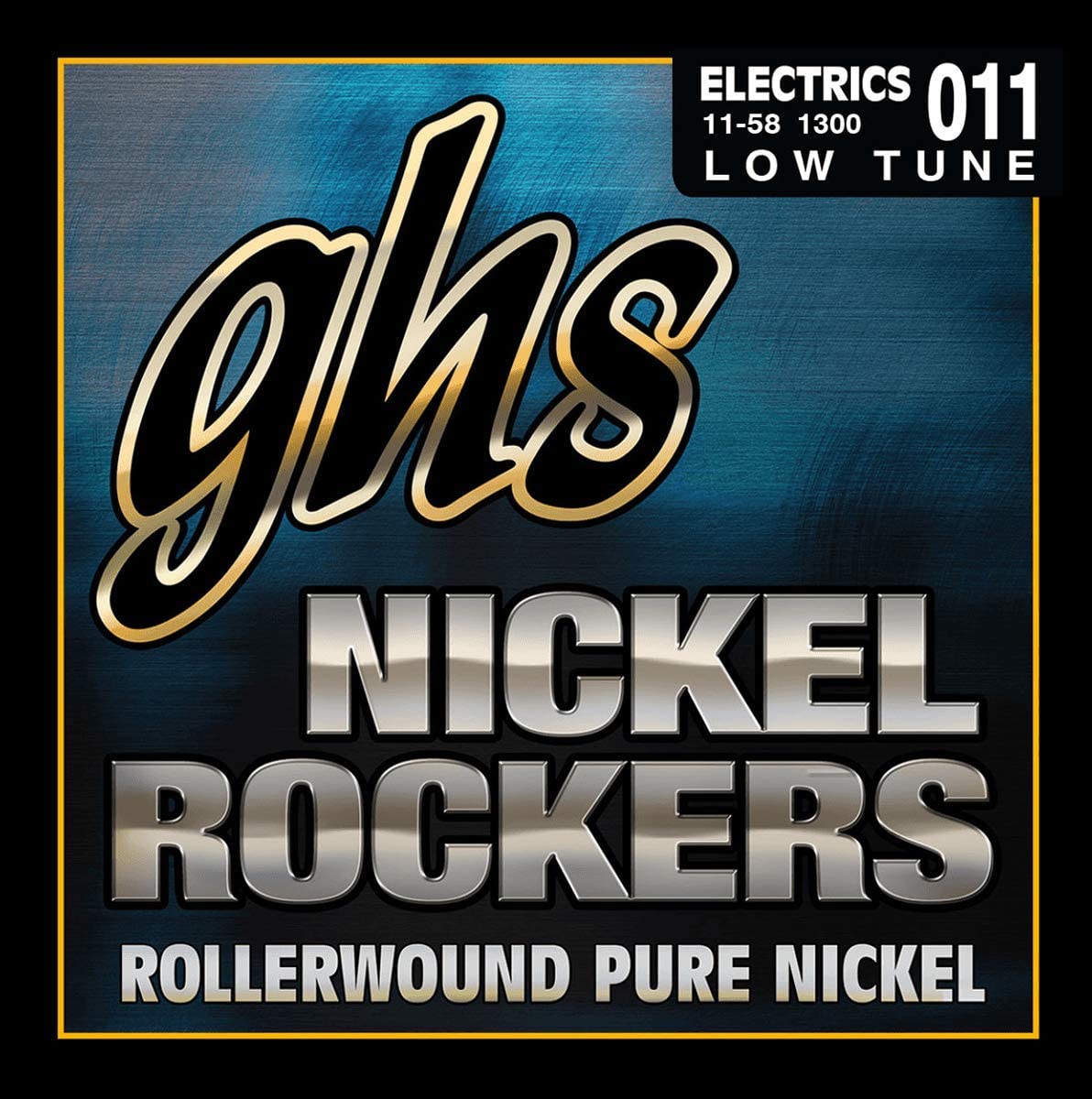GHS NICKEL ROCKERS Rollerwound String Set For Electric Guitar - Low Tune - 1300-011/058, silver