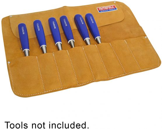 Faithfull Leather Chisel Roll - 8 Pocket - Image 2