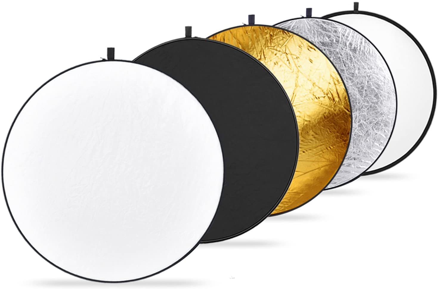 NEEWER 32 Inch/80 Centimeter Light Reflector Light Diffuser 5 in 1 Collapsible Multi Disc with Bag, Translucent, Silver, Gold