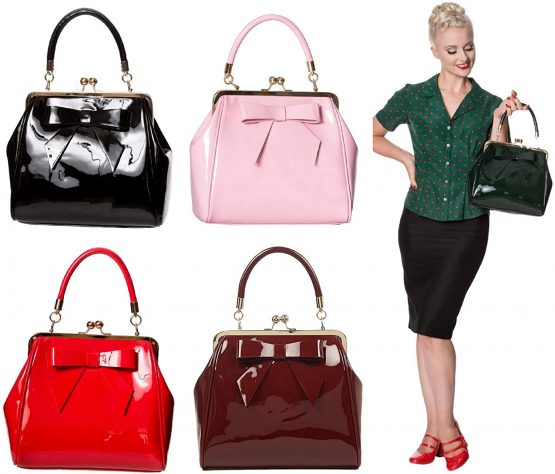 Banned Apparel American Vintage 50s Rockabilly Shiny Handbag - Image 4
