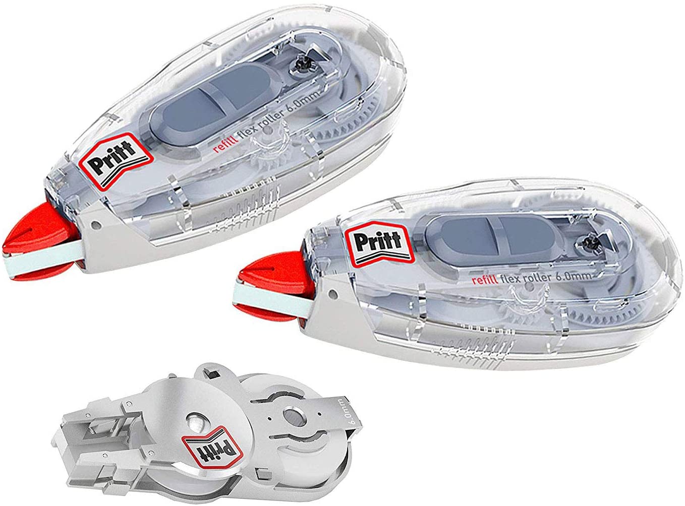 Pritt 9HPRR6HP1X Premium Correction Tape Refill Flex Immediately Rewritable Refillable Flexible Tip Tape Length 12 m Tape Width 6.0 mm Economy Set including 2 Refillable Rollers and 1 Refill