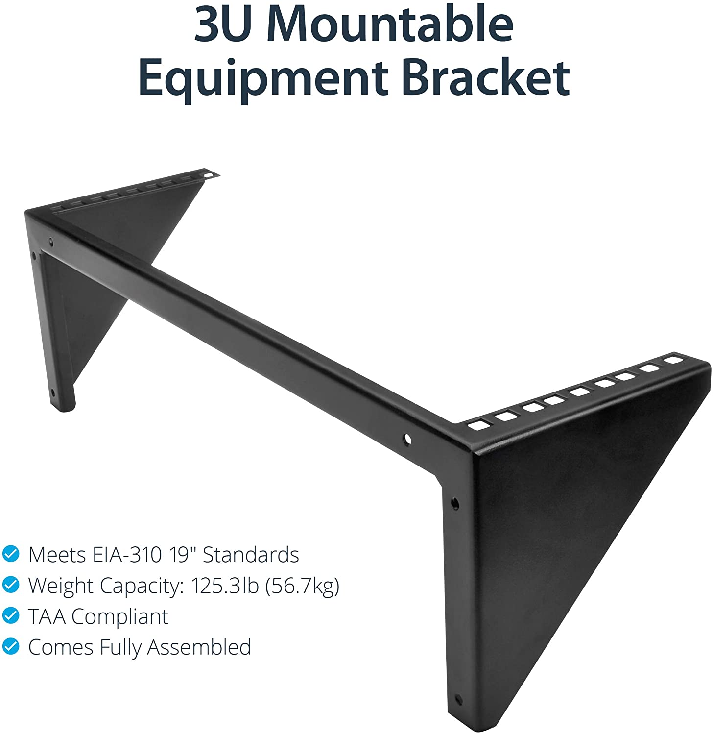 StarTech.com 3U 19" Wall Mount Vertical Rack Bracket, Wall Mount Patch Panel Bracket for Data/AV/IT/Computer Equipment - Image 2